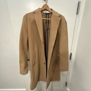 Zara Men’s Camel Large Coat - Used, Large